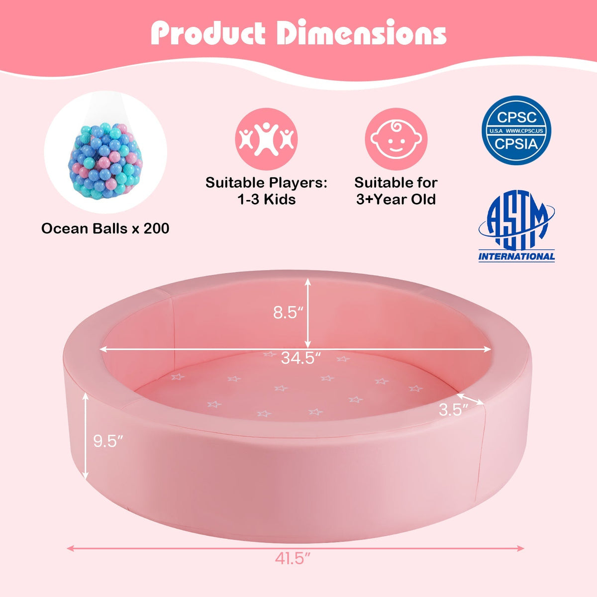 Soft Foam Ball Pit | 200-Ball Sensory Play Set — alternate product view 10