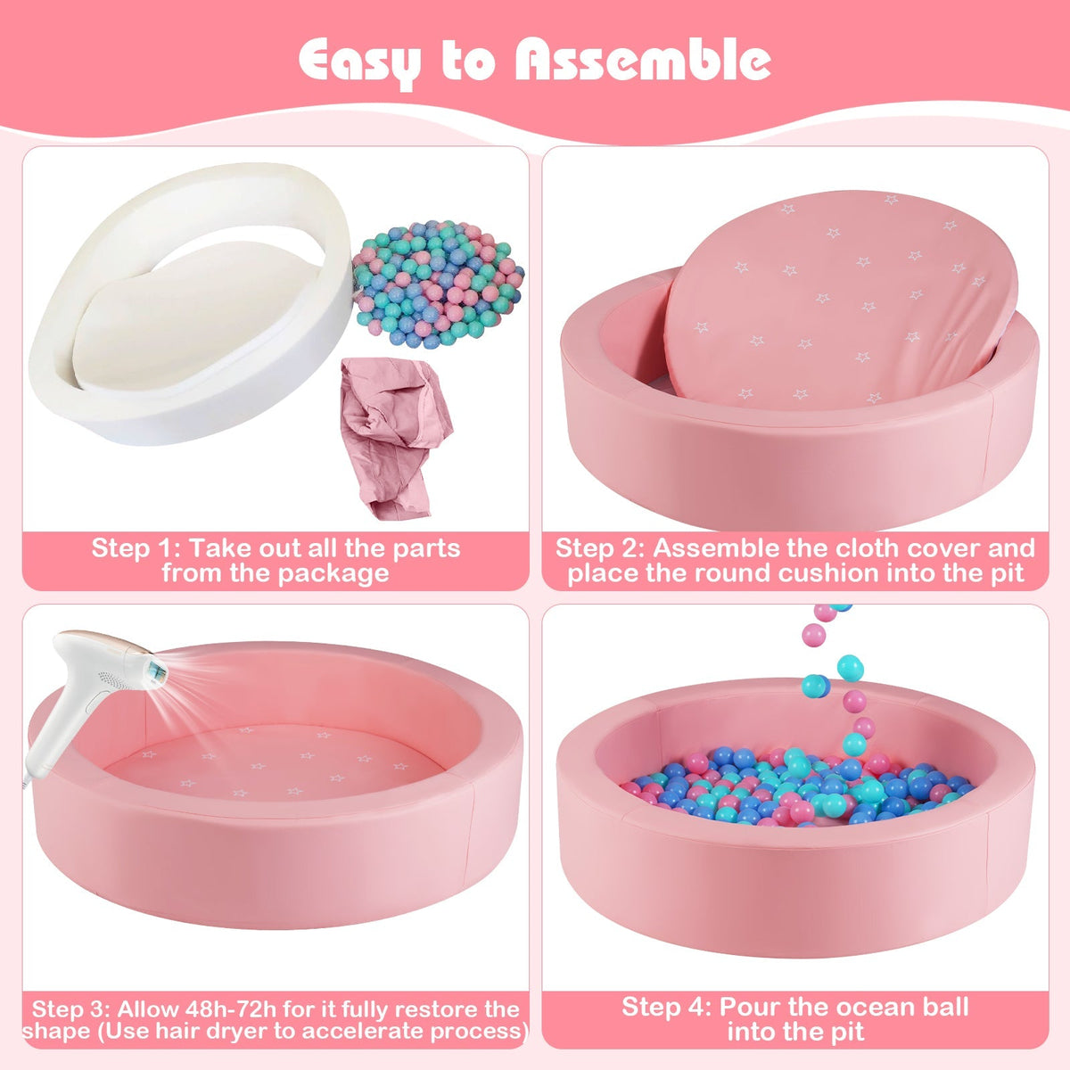 Soft Foam Ball Pit | 200-Ball Sensory Play Set — alternate product view 14