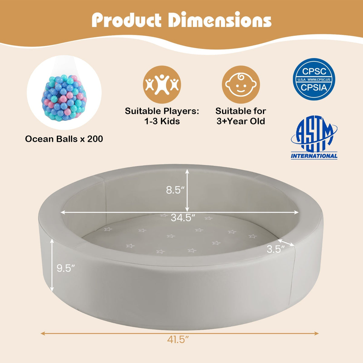 Soft Foam Ball Pit | 200-Ball Sensory Play Set — alternate product view 9