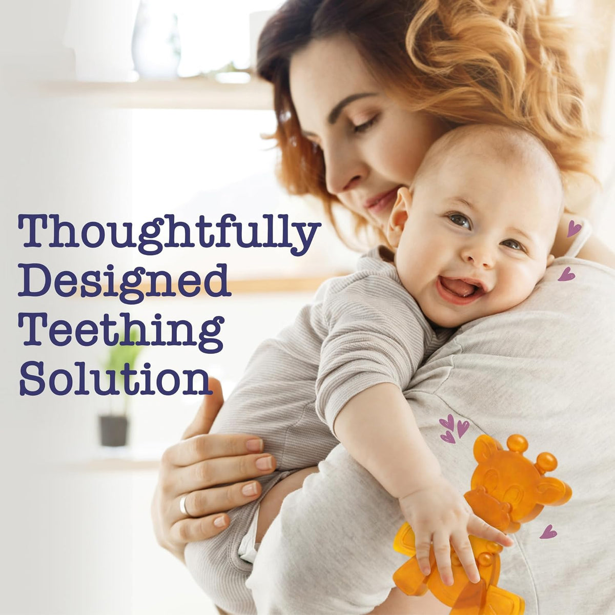 Natural Rubber Giraffe Teether | Easy-Grip Sensory Toy — alternate product view 3