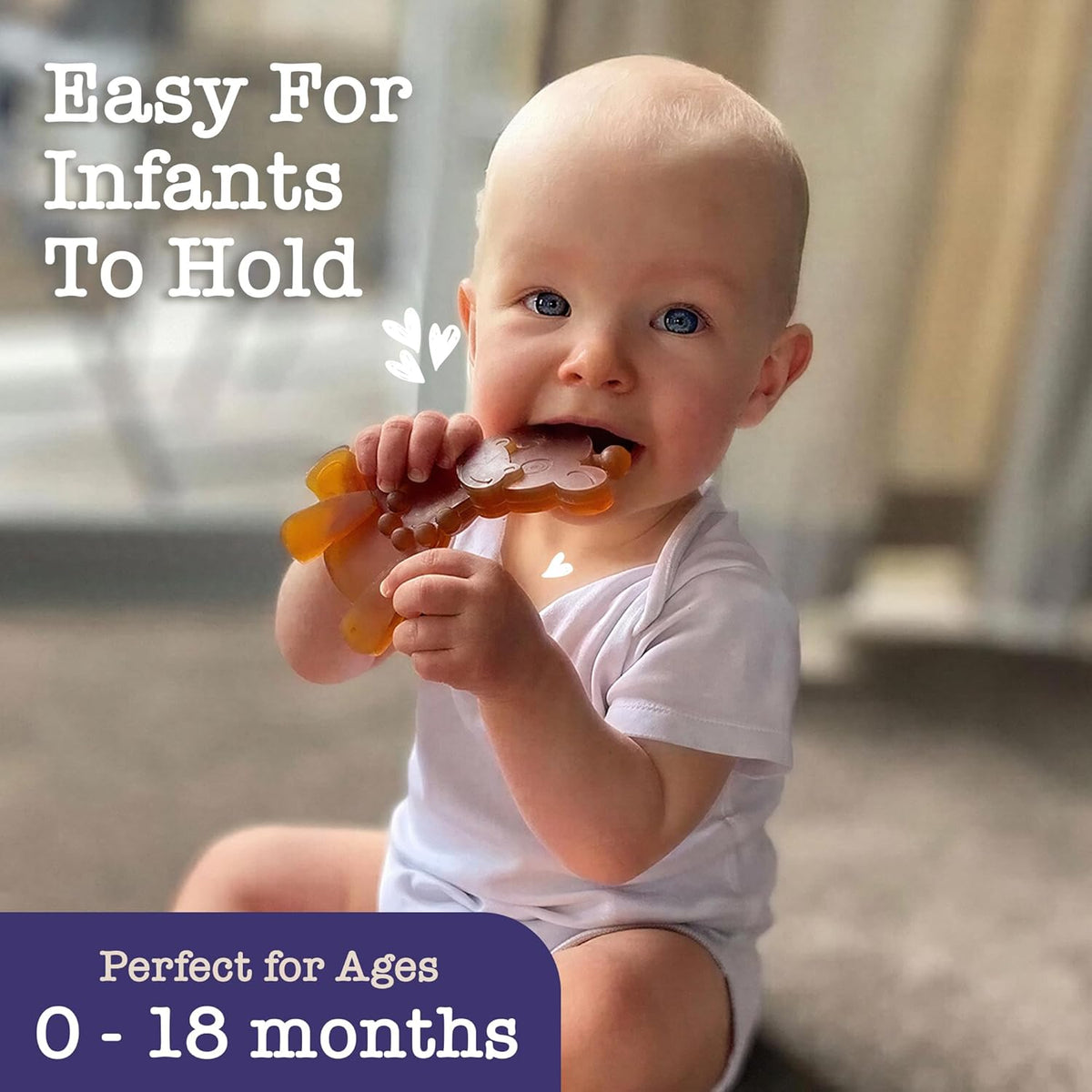 Natural Rubber Giraffe Teether | Easy-Grip Sensory Toy — alternate product view 8