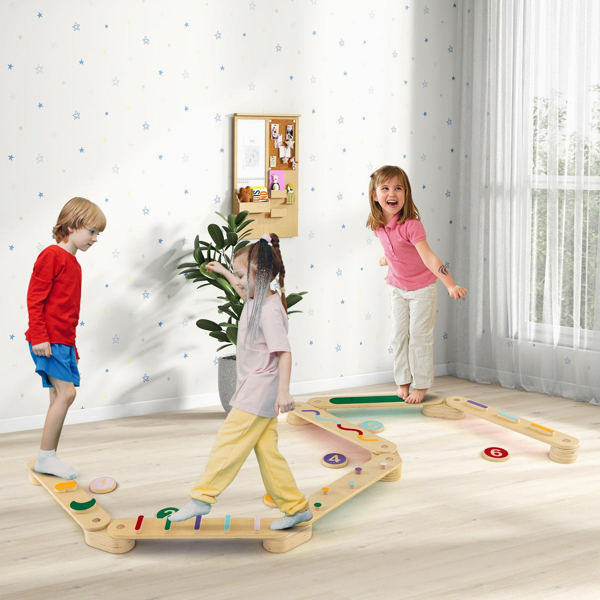 Montessori Balance Path | Wooden Beams + Stepping Stones — alternate product view 2