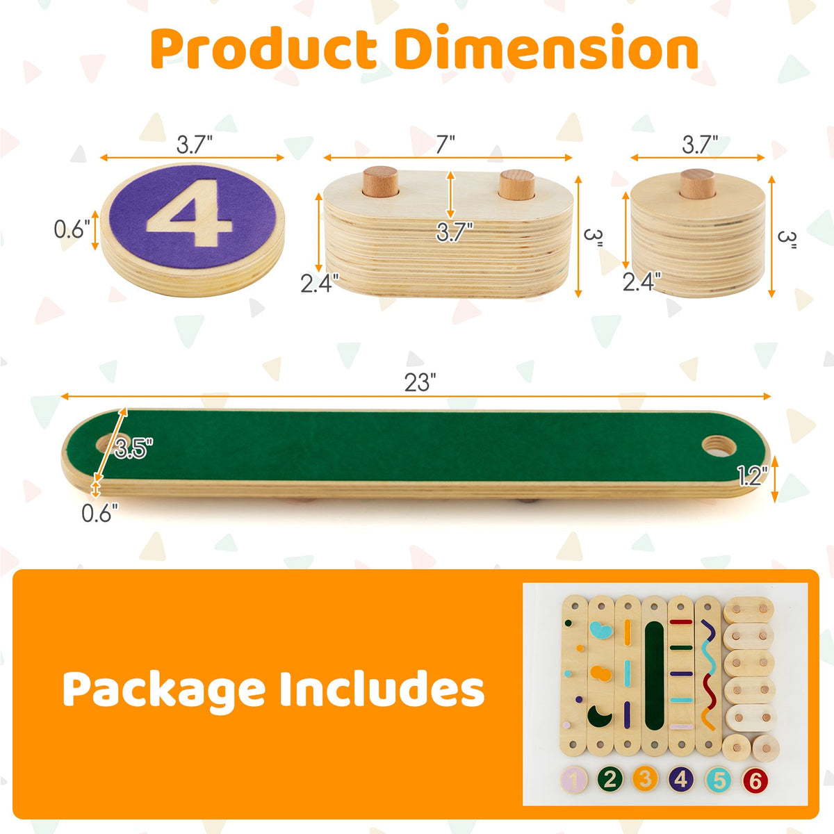 Montessori Balance Path | Wooden Beams + Stepping Stones — alternate product view 4