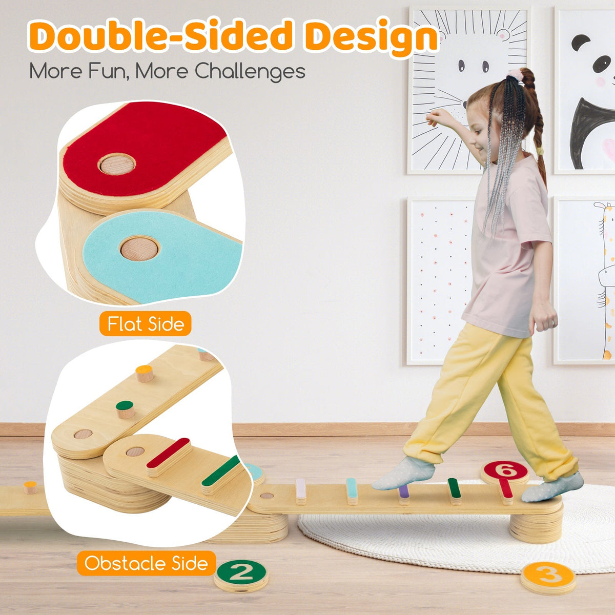 Montessori Balance Path | Wooden Beams + Stepping Stones — alternate product view 7