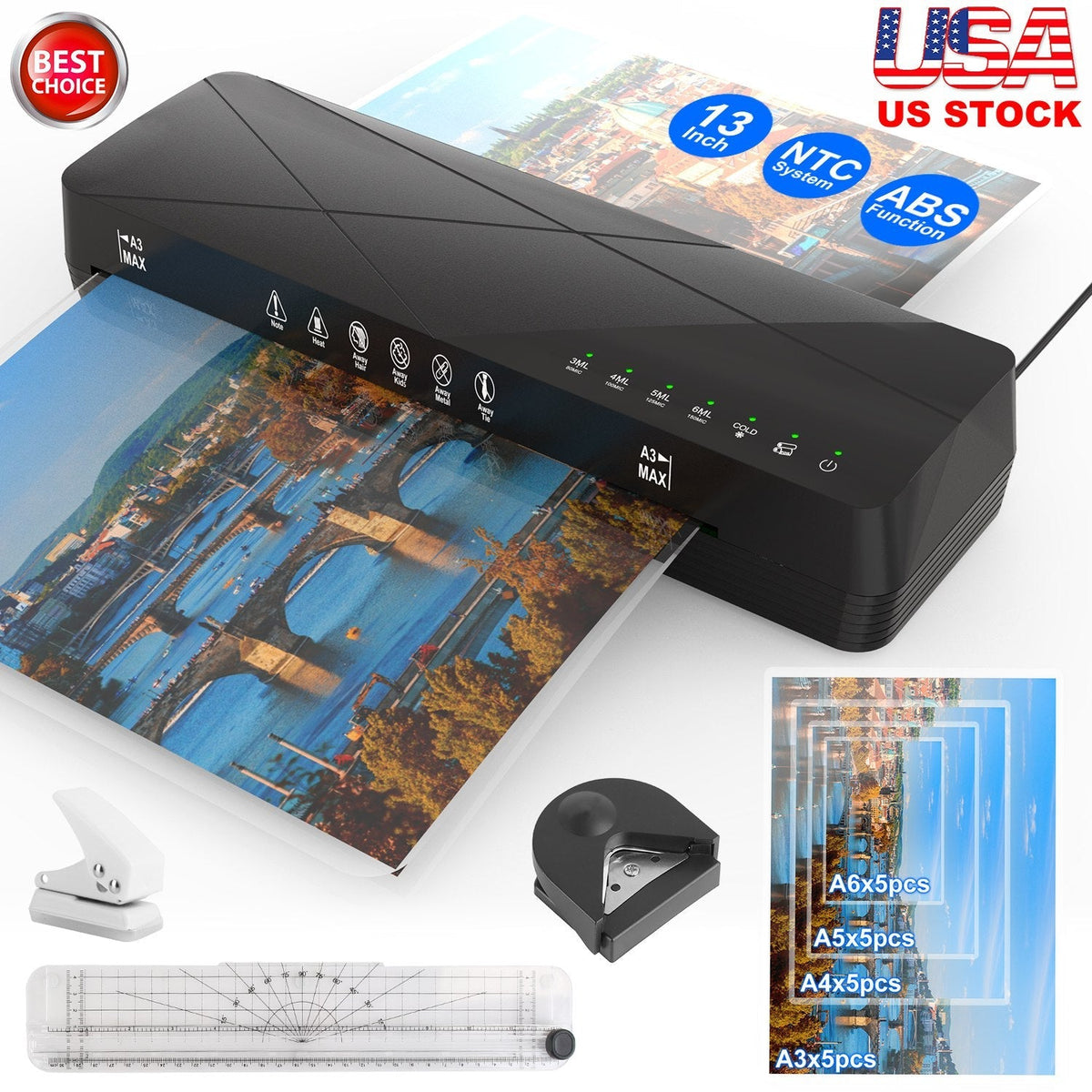 Luminara 13-Inch Learning Laminator | Hot + Cold — alternate product view 3