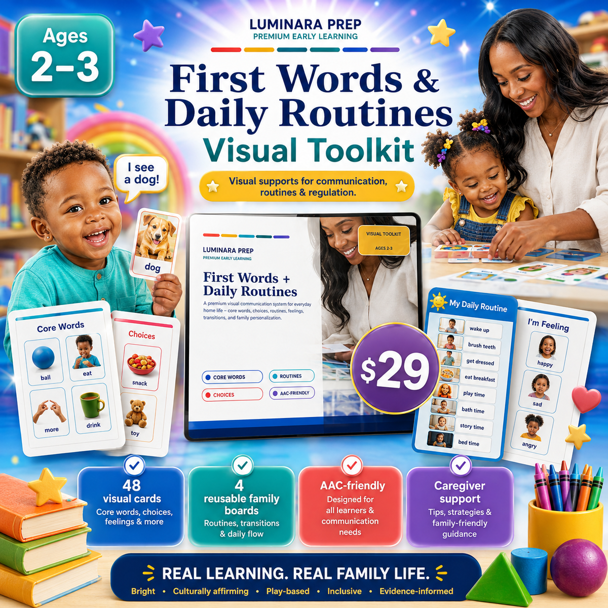 First Words and Daily Routines Visual Toolkit included in the bundle