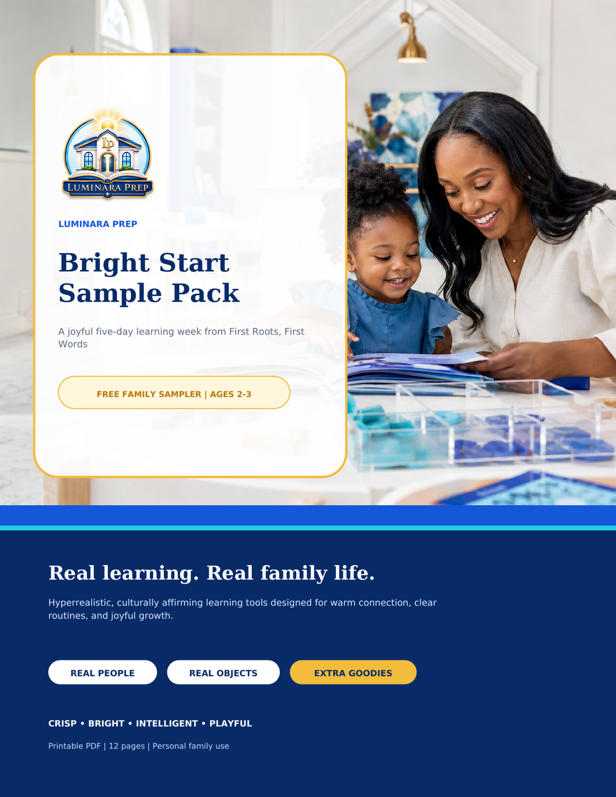 Luminara Prep Bright Start free five-day learning sampler for ages 2-3