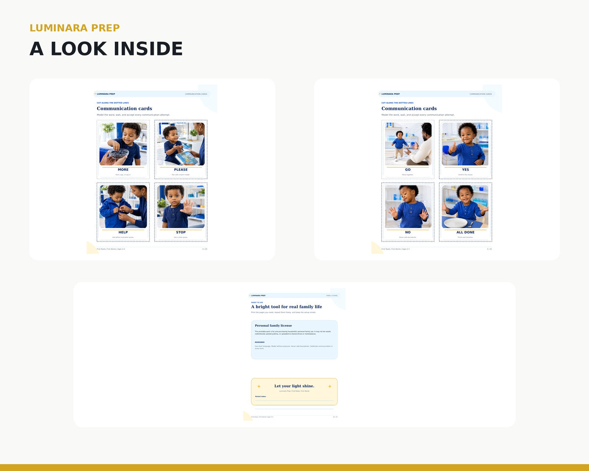 What's included in First Word Communication Cards