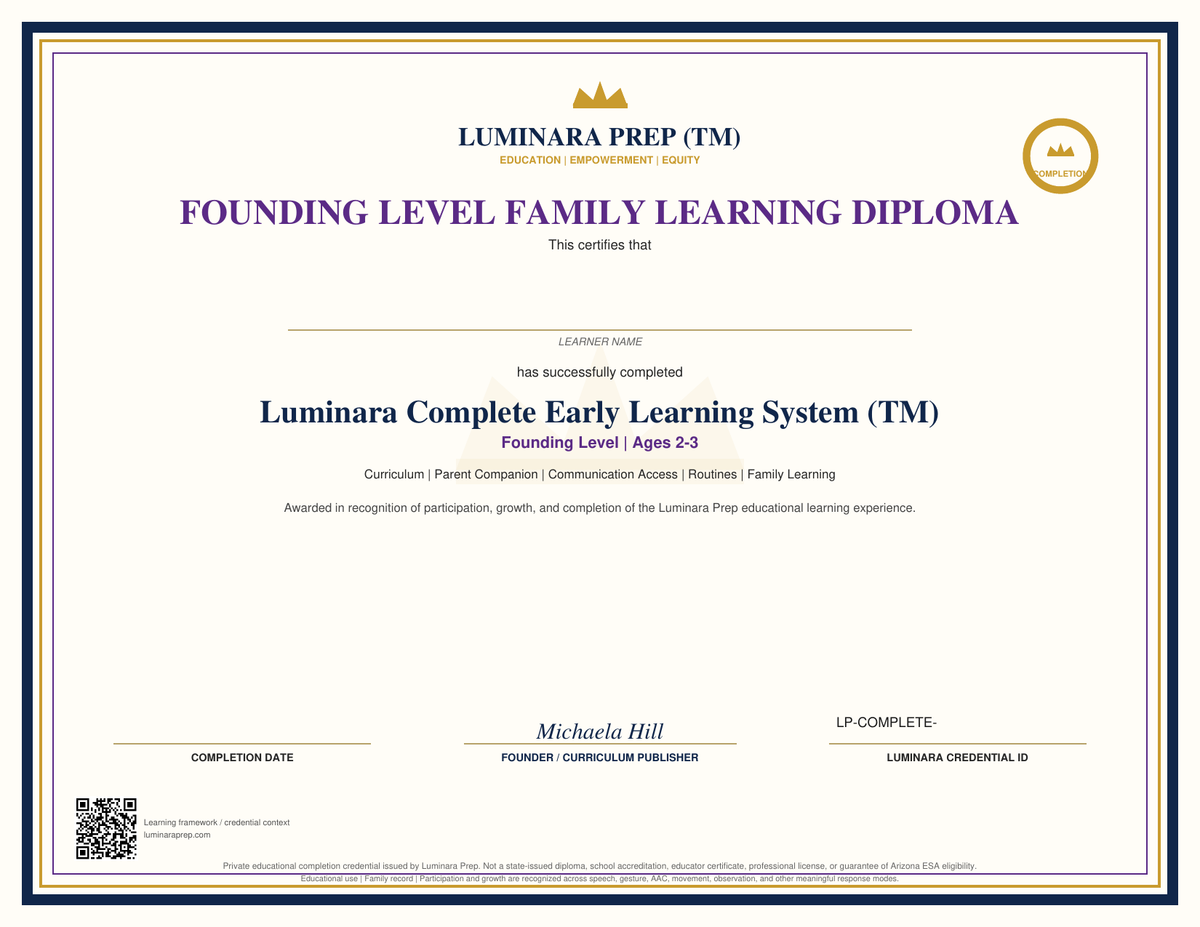Luminara Complete Early Learning Founding Level diploma included