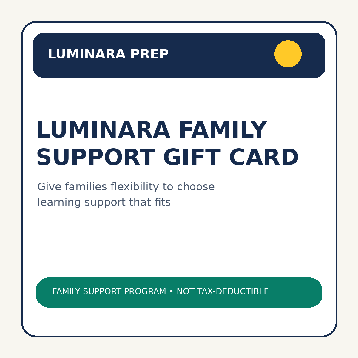 Luminara Family Support Gift Card