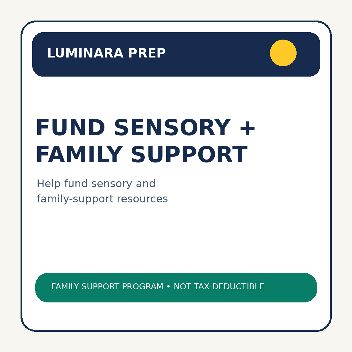 Fund Sensory and Family Support
