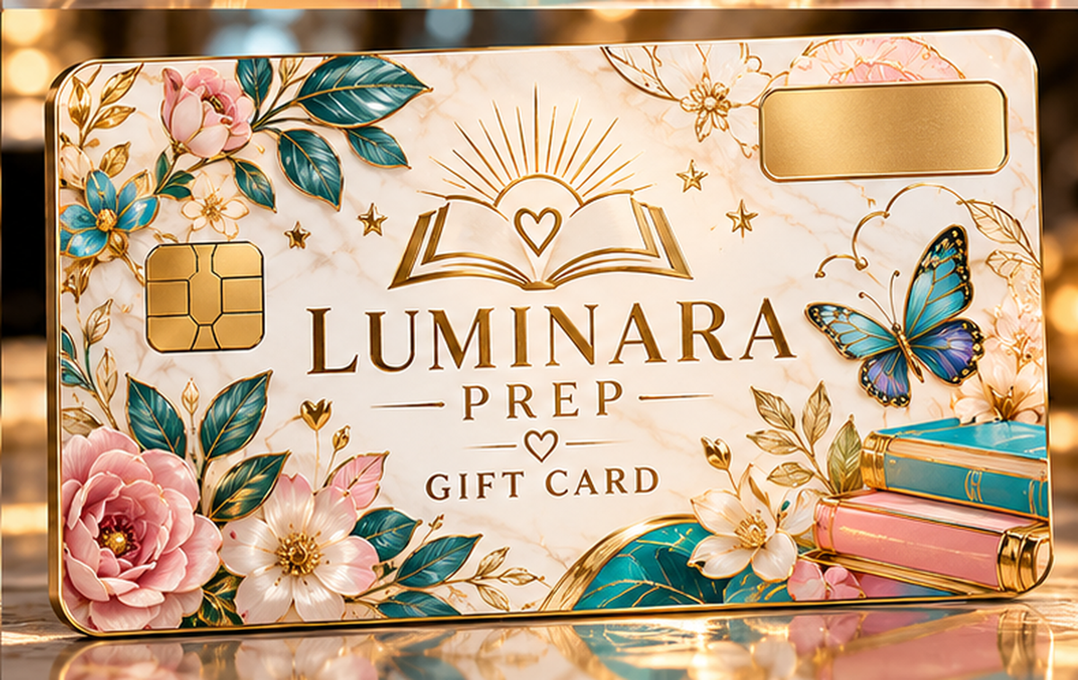Luminara Prep Storybook Garden gift card design