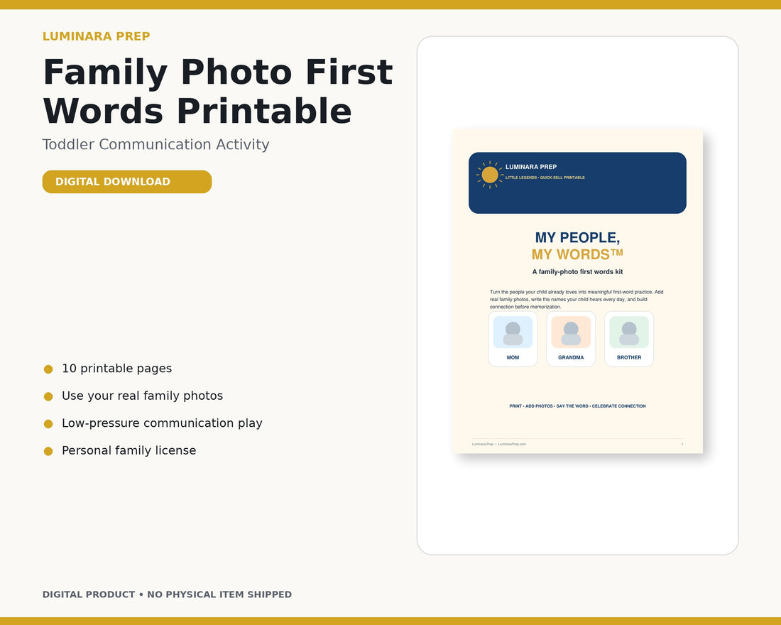 My People, My Words family-photo first words printable included in the premium mini library