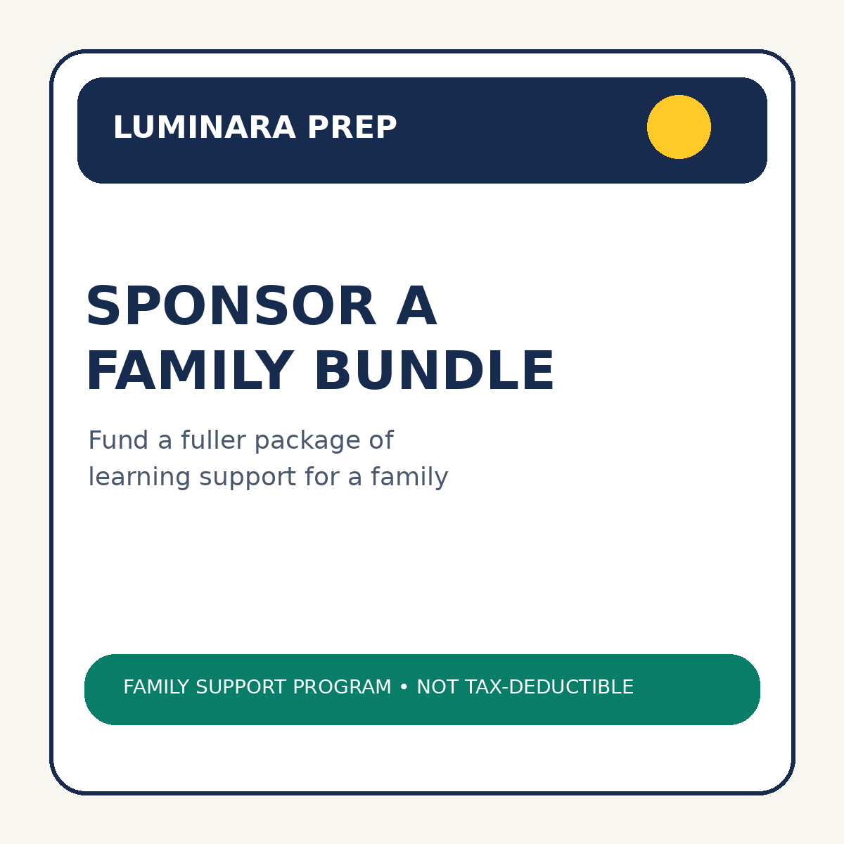 Sponsor a Luminara Family Bundle