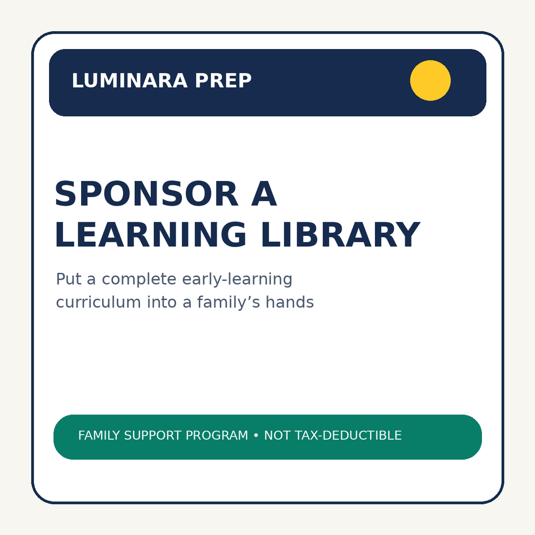Sponsor a Luminara Learning Library