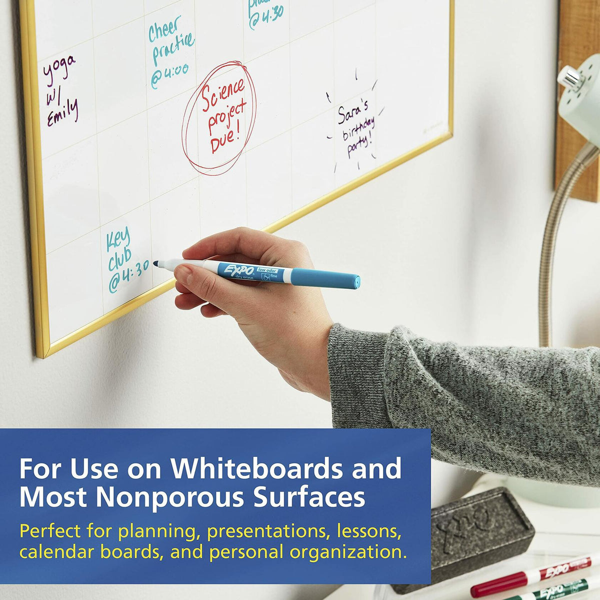 Luminara Dry-Erase Learning Markers | 4-Color Fine-Point Set — alternate product view 2